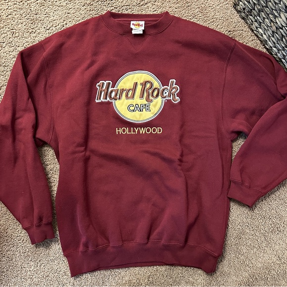 Vintage 90's HARD ROCK CAFE Hollywood Embroidered Sweatshirt - Picture 3 of 4